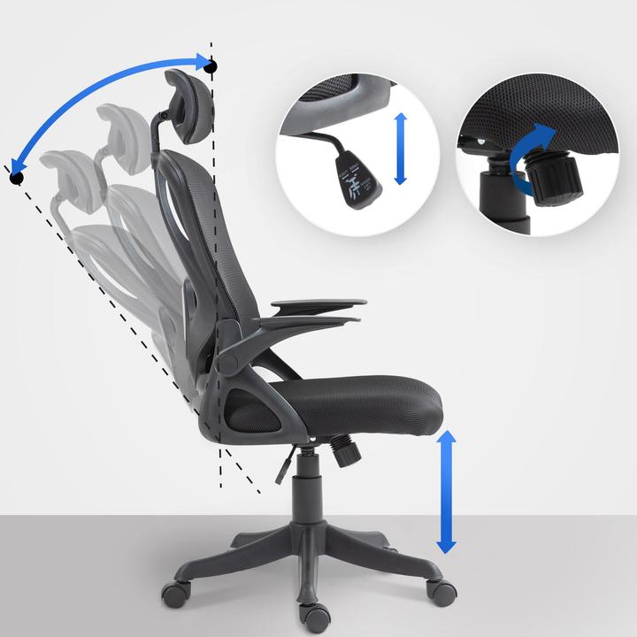 Produktbild CLP Bürostuhl Taos Ergonomischer Schreibtischstuhl mit Kopfstütze