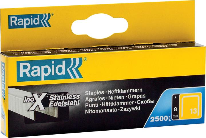 Immagine prodotto Rapid Tipo 13 Pinza per fili sottili da 8 mm in acciaio inox (2500 x)
