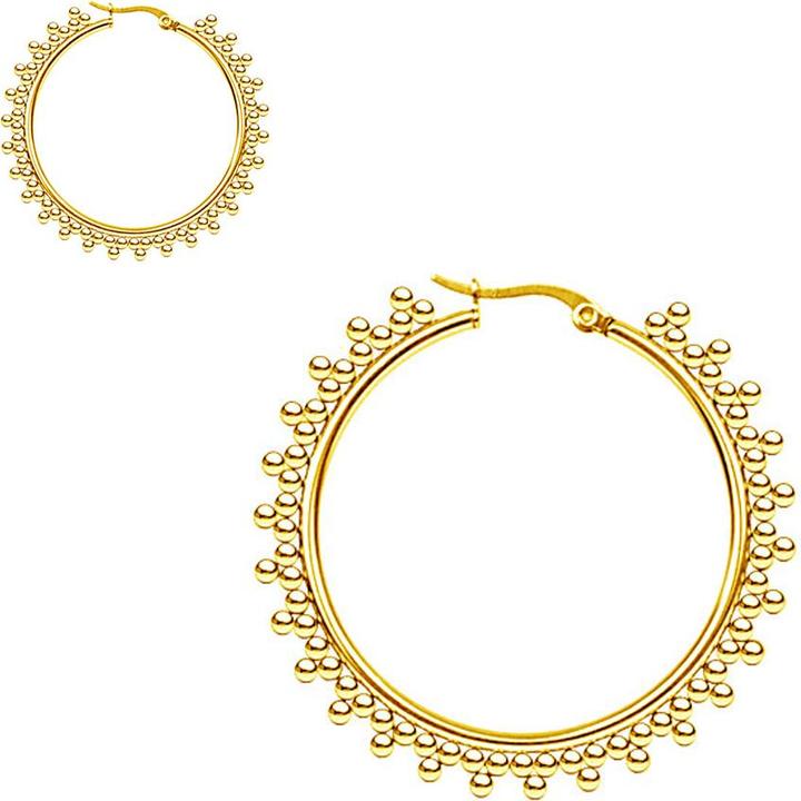 Star Piercing Ohrring vergoldet Kugeln Dreiecke (Messing)