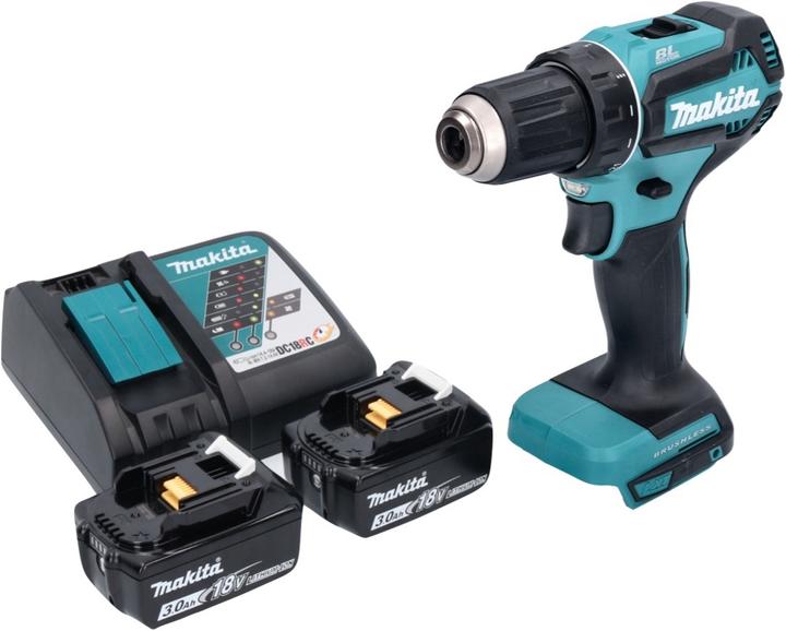 Actual product image Makita DDF 485 RF cordless drill driver 18 V 50 Nm Brushless + 2x battery 3.0 Ah + charger (Rechargeable battery operated)