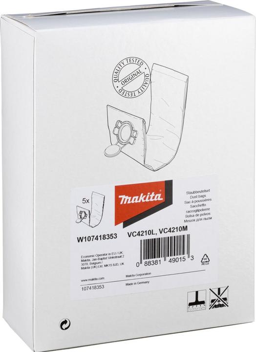 Produktbild Makita Filtersack M 5er Pack für VC4210M Sauger (5 x)