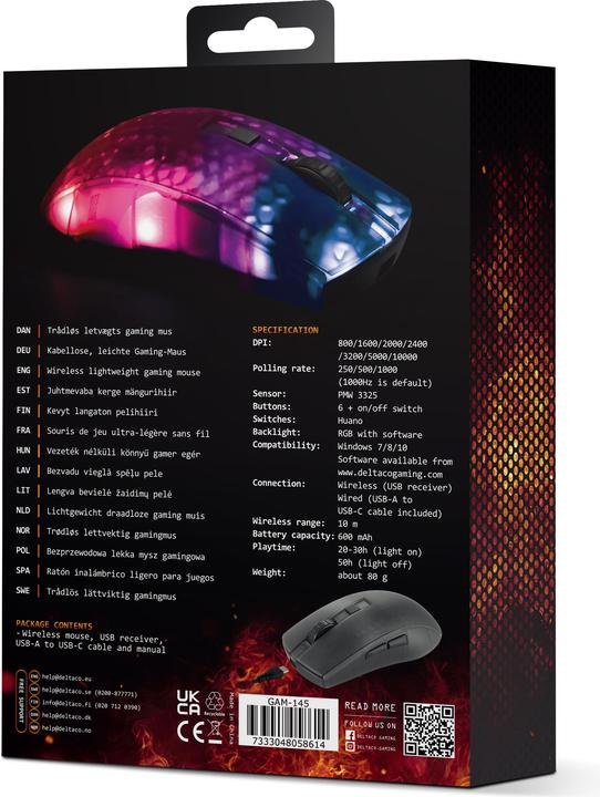 Produktbild Deltaco Gaming DM320 / WM89 (Kabellos, Kabelgebunden)