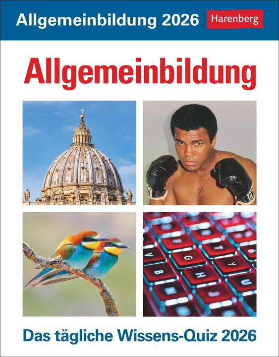 Produktbild Harenberg Allgemeinbildung Tagesabreisskalender 2026 - Das tägliche Wissens-Quiz (Weicher Einband, Deutsch)