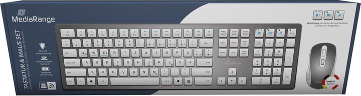 Produktbild MediaRange BT TASTATUR+MAUS QWERTZ DE MROS135 kabellos silber (DE, Kabellos)