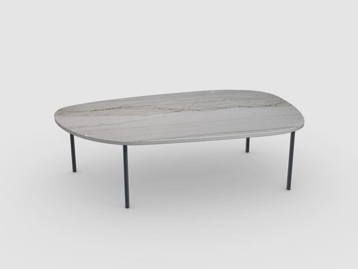 Produktbild Hans Eisenring Salontisch Sea Pearl Stone L, Gestell Anthrazit
