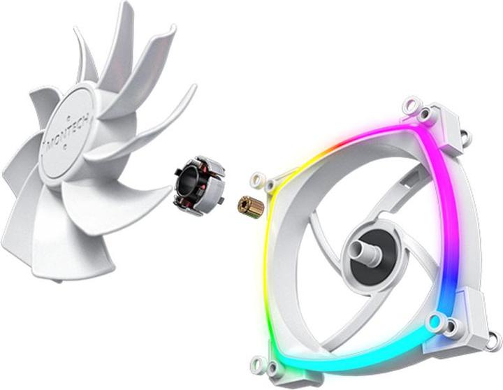 Actual product image Montech RX120 PWM ARGB fan - 120mm, white (120 mm, 1 x)