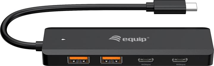 Produktbild equip aquip USB-Hub 4-Port 3.2 ->2xUSB-C, 2xUSB-A o.Netzteil sw (USB-C, 4 Ports)