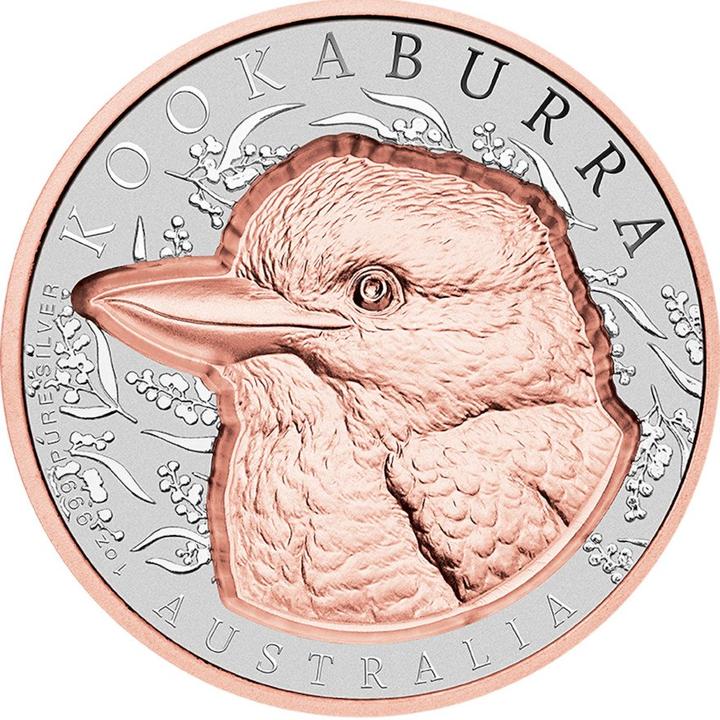 Philoro Silber Kookaburra 1 oz Roségold-Veredelung - Super Incused 2025 (999, 2025)