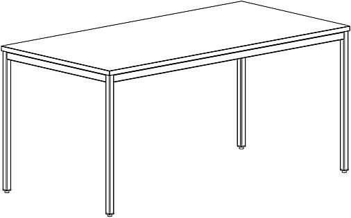 Produktbild eurokraft basic Meisterschreibtisch, lichtgrau (140 cm, 80 cm)