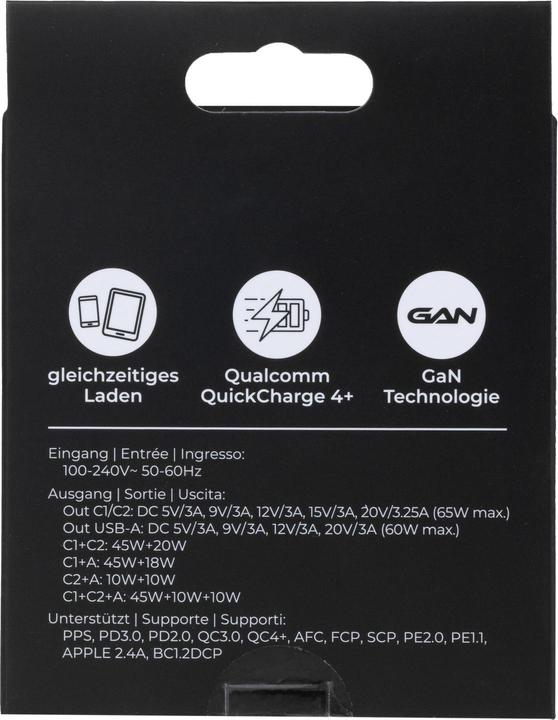 Actual product image Onit USB Wall Charger Trial QC4+ 65 W GaN Black (65 W)
