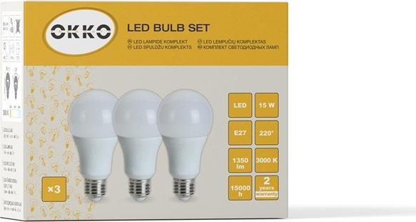 Image du produit Okko AMPOULE LED A60 15W E27 830 1350LM 3PCS