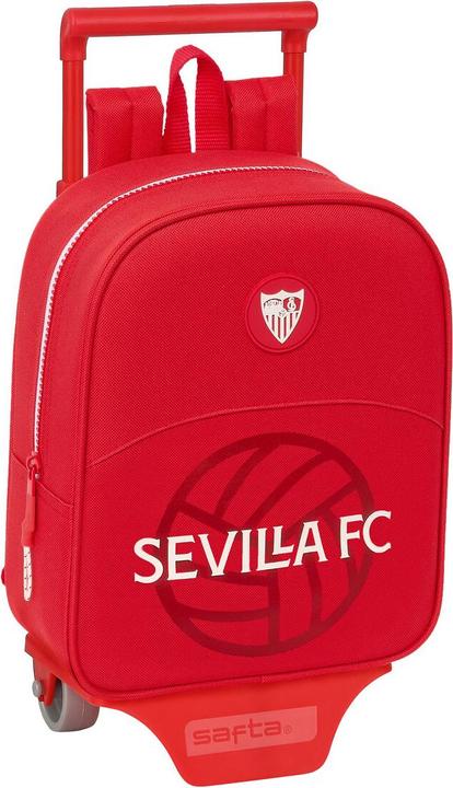 Sevilla Fútbol Club Schulrucksack mit Rädern Rot 22 x 27 x 10 cm