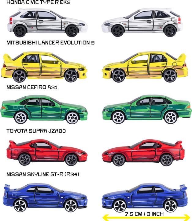 Actual product image Majorette JDM Legends Anime 5 Pieces Giftpack