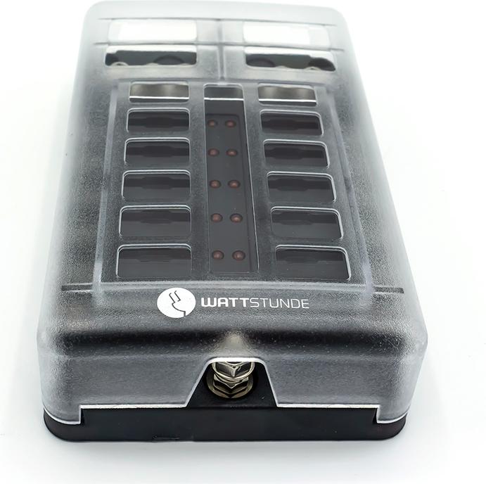 Produktbild Wattstunde Plus Distributor 12 mit je 4x 5A, 10A, 15A, 20A Flachsicherungen