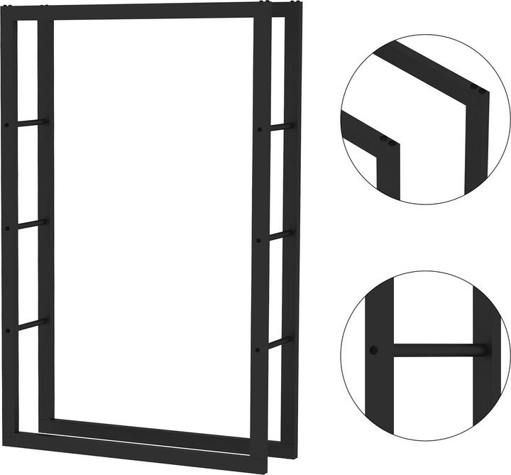 Actual product image Wiltec Toboli firewood rack 150x25x100cm metal firewood rack indoor outdoor firewood (100 x 25 x 150 cm)