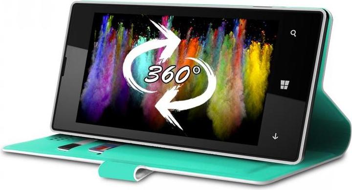 Image du produit Puro Uniwallet Bi-Color - Étui universel pivotant à 360 ° avec fentes pour cartes, dydis XXL (balta) (Universel)