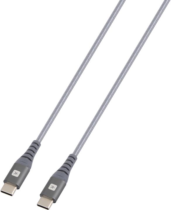 Actual product image Skross USB Cable USB-C to USB-C Cable 2.0, Braiding, 1.20m space gray (1.20 m, USB 2.0, 36 W)