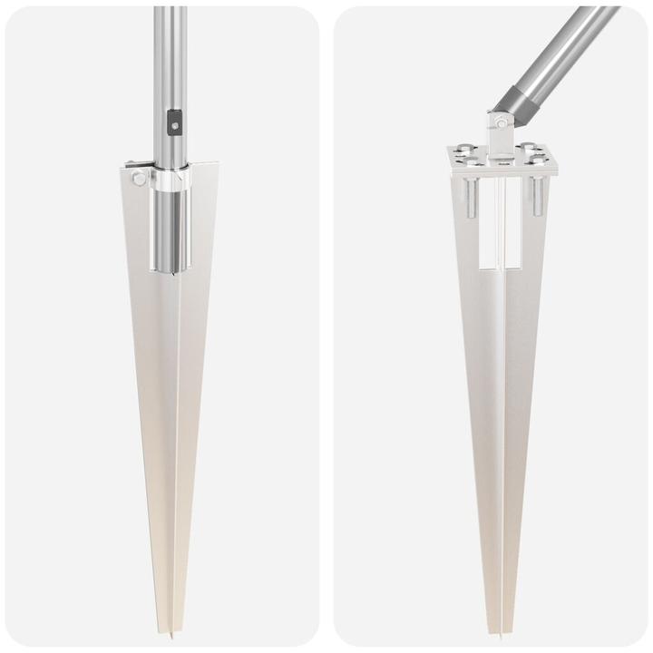 Produktbild VidaXL Zaunpfosten mit Spitze 52 Stück Ø32 mm 160 cm Verzinkter Stahl
