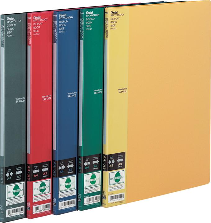 Produktbild Pentel Sichtbuchmappe Side A4/A3 20 Hüllen schwarz (A4, 1 x)