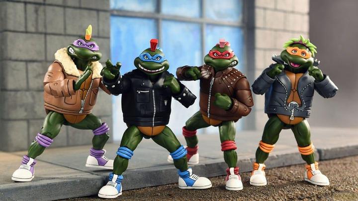 Actual product image Neca Teenage Mutant Ninja Turtles (cartoon) action figures 4-pack Punk Turtles 18 cm