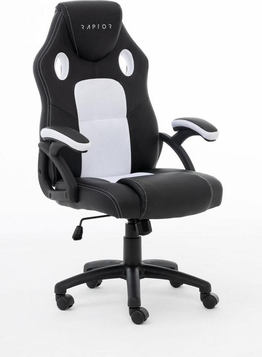 Raptor Gaming Chair GS-40 PU + fabric black/white