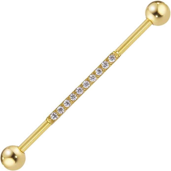 Bijouteria Industrial-Piercing (Chirurgenstahl 316L, Zirkonia, PVD Beschichtung (goldfarbig))