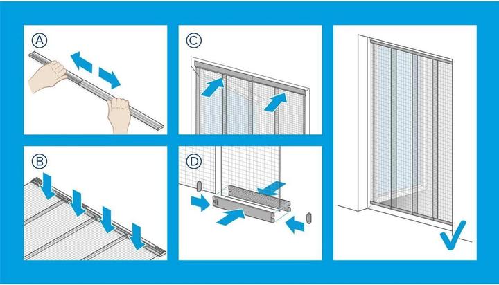 Image du produit tesa Moustiquaire de porte à lamelles en aluminium pour les portes de balcon et de terrasse (95 x 220 cm)