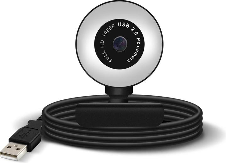 Image du produit Avizar Webcam Ring Light USB 1080p Full HD Light Ring, avec microphone - Noir (2 Mpx)