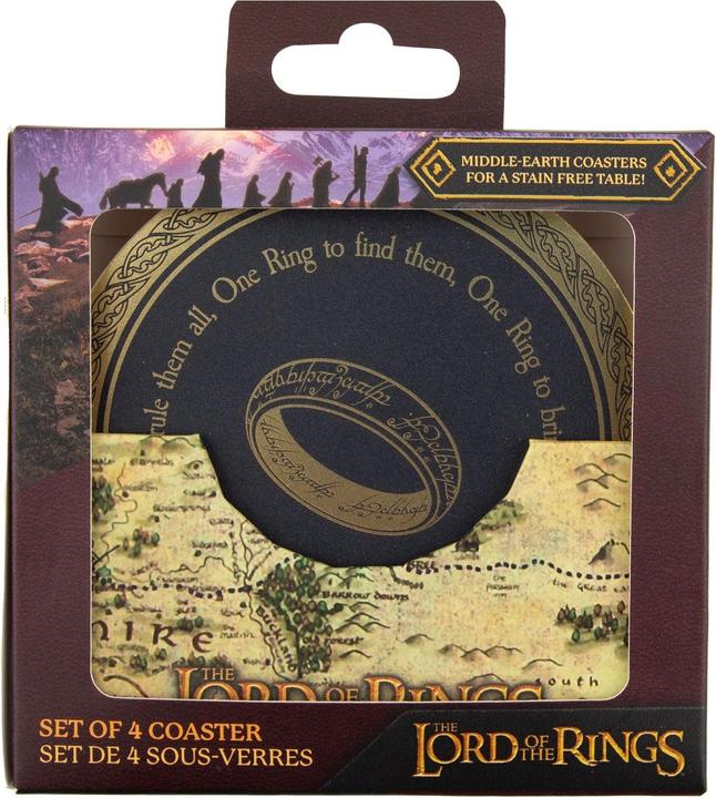 Actual product image Cinereplicas Lord of the Rings: Coaster (Set of 4) (4 x, Glass coaster)