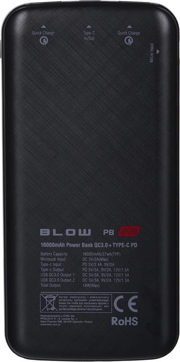 Actual product image Blow Power Bank 16000mAh 2xUSB QC PB20B USB-C