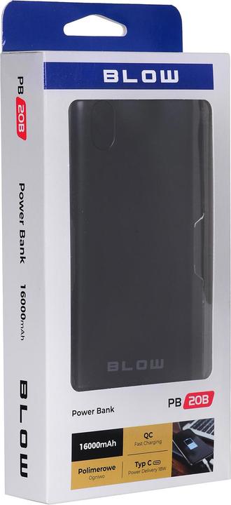 Actual product image Blow Power Bank 16000mAh 2xUSB QC PB20B USB-C