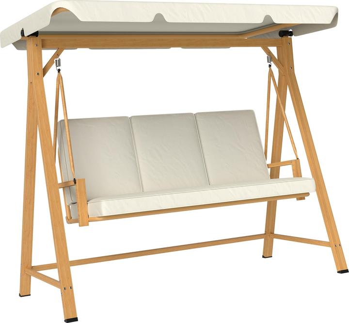 Outsunny Hollywoodschaukel Metall, Polyester Beige
