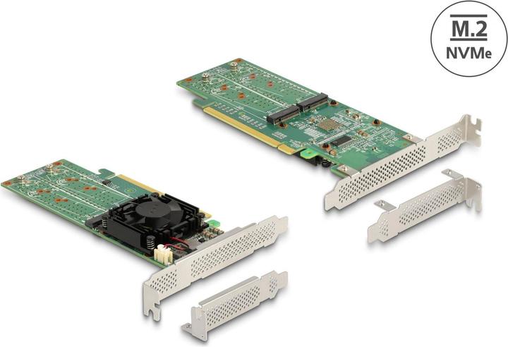 Actual product image Delock Host Bus Adapter PCI Express x16 - 4x NVMe M.2 Key M