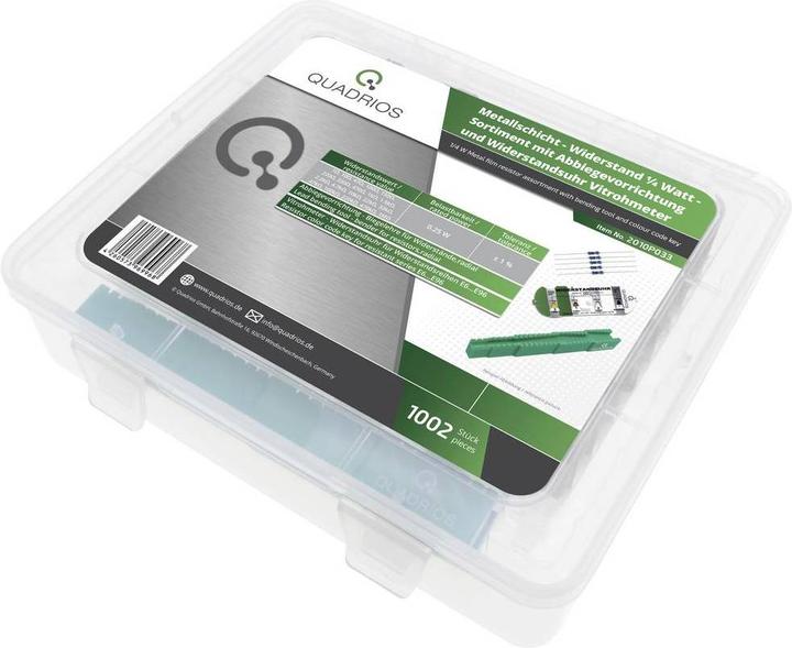 Produktbild Quadrios Metallschicht-Widerstand Sortiment 1/4W, ±1% mit Zubehör, 1002 tlg