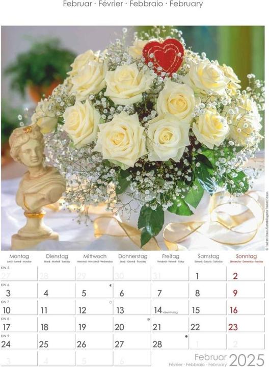 Produktbild Alpha Edition Rosenträume 2025 Bildkalender, 23,7x34cm, Wandkalender mit Platz für Notizen und (Harter Einband, Deutsch, Italienisch, Französisch, Englisch)