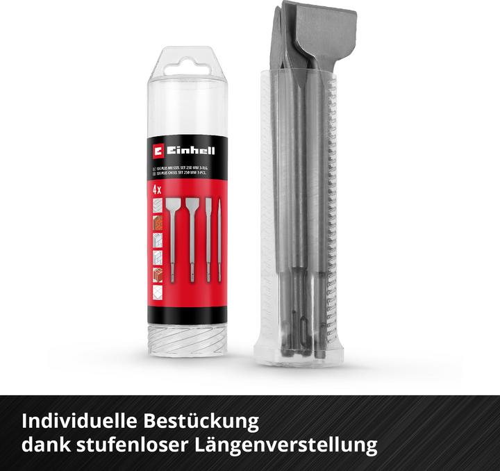 Image du produit Einhell Jeu de burins SDS-Plus 247205, 250 mm, 4 pièces