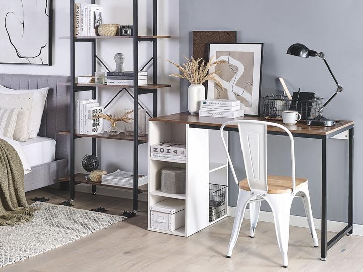 Image du produit Beliani Bureau blanc / bois foncé 120 x 60 cm DESE (120 x 60 x 75 cm)