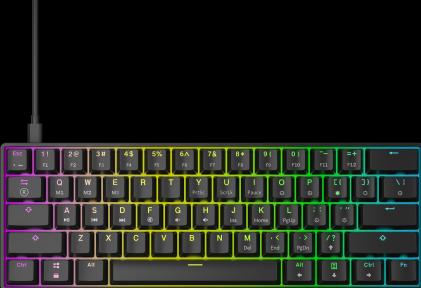 Actual product image HK Gaming GK61 US black/blue (DE, Cable)