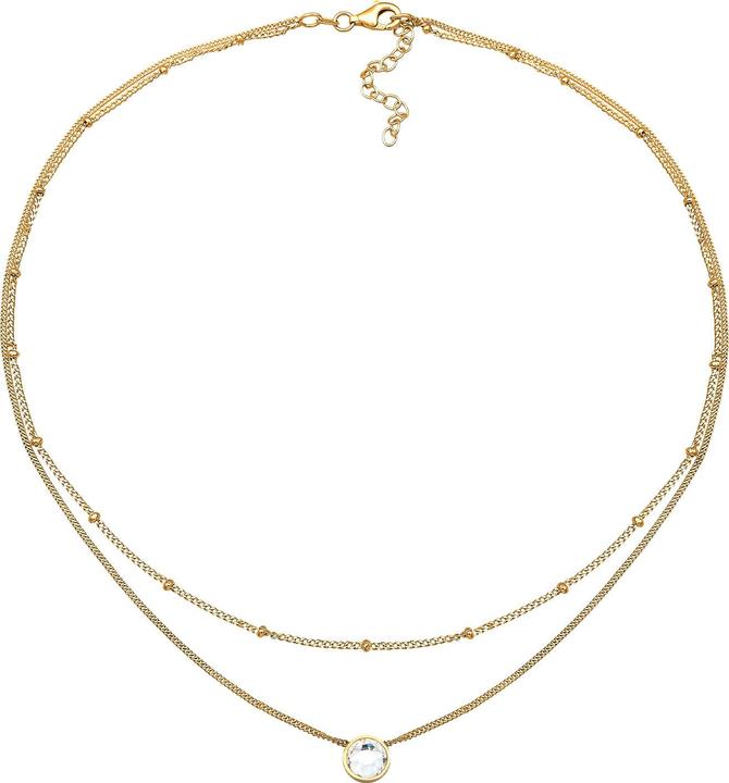 Produktbild Elli Halskette Choker Layer Kristall Kugelkette 925 Silber (925er Sterling Silber, Glaskristall, 36 cm)
