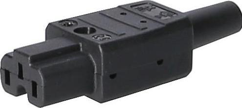 Produktbild Kaiser 789/sw/C Heissgeräte-Steckverbinder 789 Buchse, gerade Gesamtpolzahl: 2 +