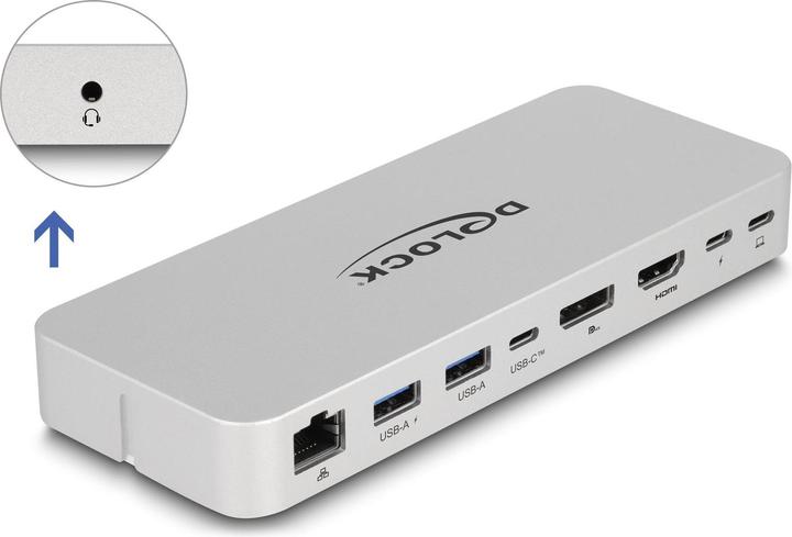 Immagine prodotto Delock Supporto per tablet e notebook con docking station integrata (USB-C, 8 Porti)