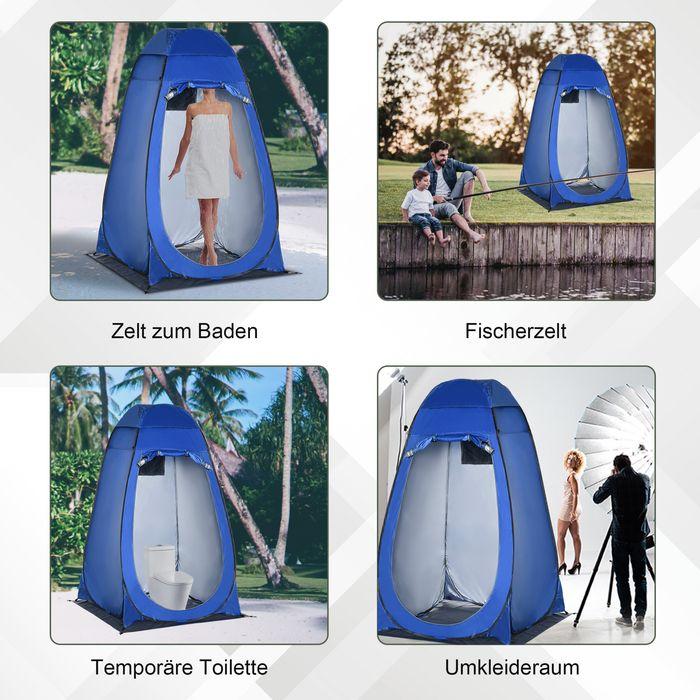 Produktbild Swisshandel24 Pop up Zelt Duschzelt Toilettenzelt Camping mit Tragetasche Mobile Outdoor Toilette Umkleidekabine 1 (Aufblasbares Zelt)