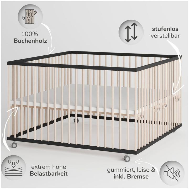 Produktbild Sämann Premium Laufgitter mit Schlupfsprossen (120 cm, 120 cm, Buche)