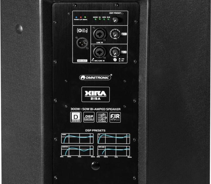 Actual product image Omnitronic XIRA-215A Active 2-way loudspeaker FIR-DSP (Active, 1x 1500 W)