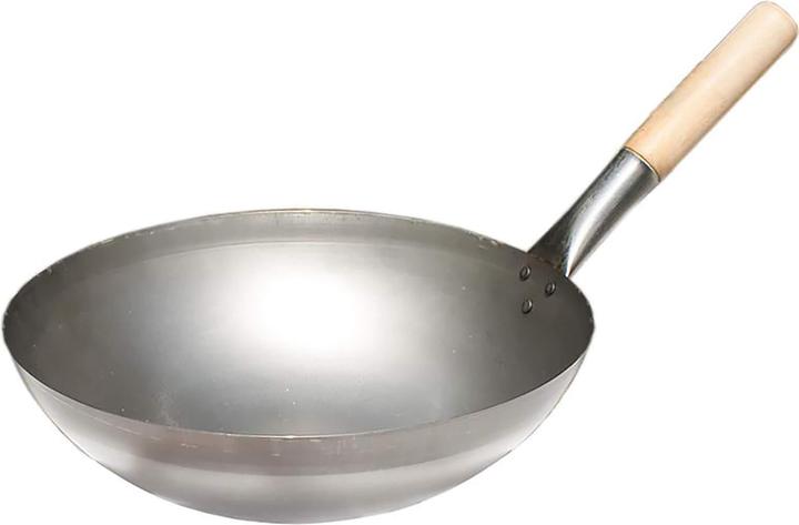 Produktbild All'Grill Original chinesische Wokpfanne mit Holzgriff, Ø 35 cm (35 cm, Wok Pfanne, Stahl)