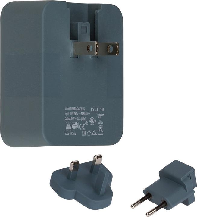 Immagine prodotto Tylt Adattatore da viaggio doppio USB grigio