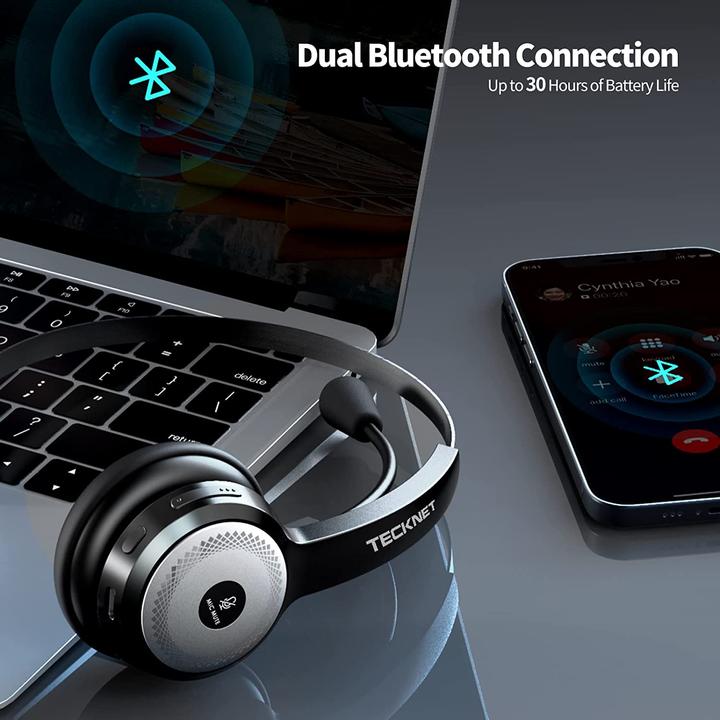 Produktbild Tecknet Bluetooth Headset mit Mikrofon, nur 79g (Kabellos, USB-C)