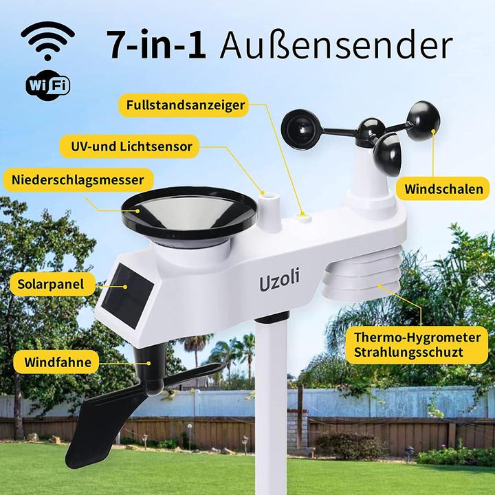 Actual product image Uzoli Wireless weather station with outdoor sensor and WLAN