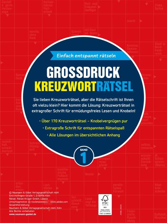 Produktbild Grossdruck Kreuzworträtsel Band 1 (Deutsch, 2023)