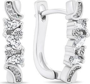 Brilio Silver - Decent silver earrings with zircons EA464W
